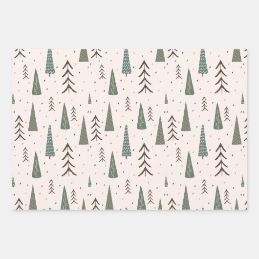 Whimsical Boho Kerstmis Inpakpapier Vel (Voorkant)