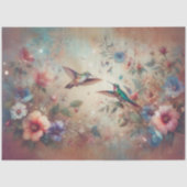 Whimsical Boho Kolibries & Bloemen Decoupage Tissuepapier (Voorkant)