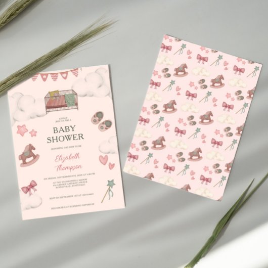 Whimsical Boho kwekerij Bassinet Dreams Paard Kaart