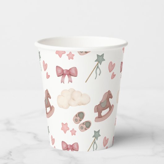 Whimsical Boho kwekerij Bassinet Dreams Paard Papieren Bekers (Voorkant)