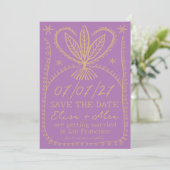 Whimsical Boho Lijst BEWAAR DE DATUM AANGEPASTE FO Save The Date (Staand voorkant)
