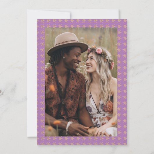 Whimsical Boho Lijst BEWAAR DE DATUM AANGEPASTE FO Save The Date (Achterkant)