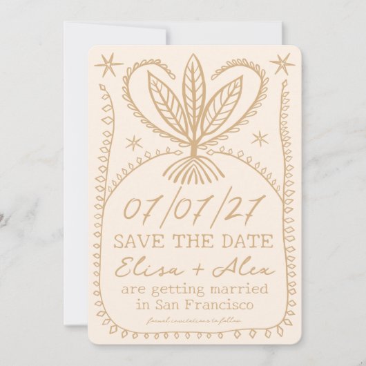 Whimsical Boho Lijst Elegant SAVE THE DATE CUSTOM (Voorkant)