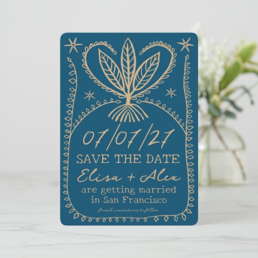 Whimsical Boho Lijst Elegant SAVE THE DATE CUSTOM (Staand voorkant)