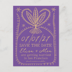 Whimsical Boho Lijst Elegant SAVE THE DATE CUSTOM Uitnodiging Briefkaart