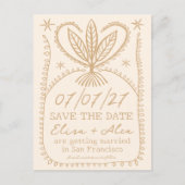 Whimsical Boho Lijst Elegant SAVE THE DATE CUSTOM Uitnodiging Briefkaart (Voorkant)