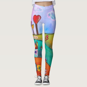 Whimsical Boho Magic Colorful Fun Art Fairy Leggings