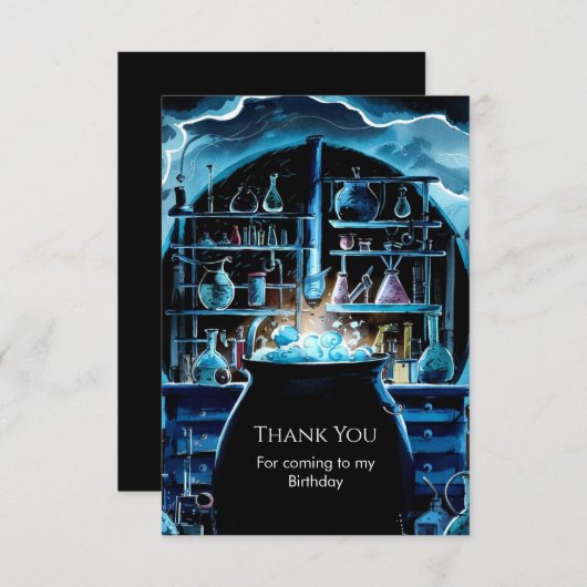 Whimsical Boho Magic Scientist Verjaardag Bedankkaart (Voorkant / Achterkant)