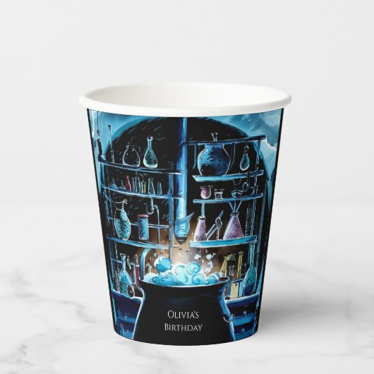 Whimsical Boho Magic Scientist Verjaardag Papieren Bekers (Voorkant)