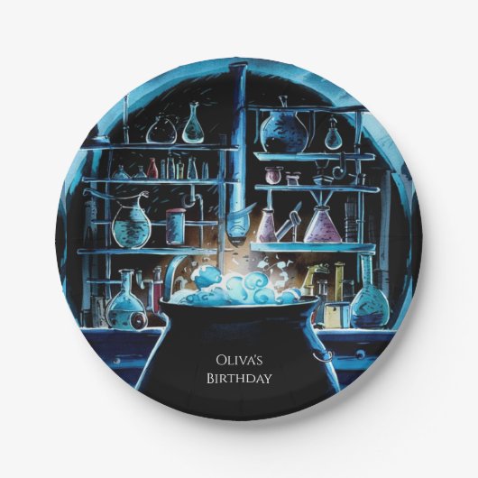Whimsical Boho Magic Scientist Verjaardag Papieren Bordje (Voorkant)
