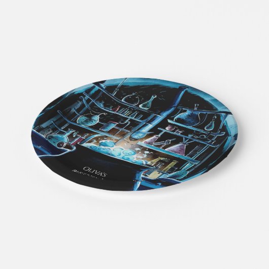 Whimsical Boho Magic Scientist Verjaardag Papieren Bordje (Gekanteld)