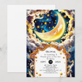 Whimsical Boho Moon Verjaardag Kaart (Voorkant / Achterkant)