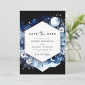 Whimsical Boho Moonlit Wedding Save The Date (Staand voorkant)