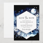 Whimsical Boho Moonlit Wedding Save The Date (Voorkant / Achterkant)