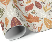 Whimsical Boho Multi Kleur Herfstbladeren Cadeaupapier (Rol Hoek)