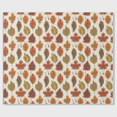 Whimsical Boho Multi Kleur Herfstbladeren Cadeaupapier (Vlak)