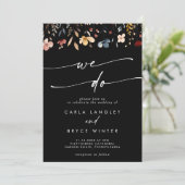 Whimsical Boho Multicolor Wildflower We Do Trouwka Kaart (Staand voorkant)