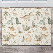 Whimsical Boho Oerwoud Dinosauruspatroon Deurmat