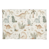 Whimsical Boho Oerwoud Dinosauruspatroon Kussensloop (Voorkant)