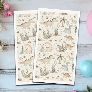 Whimsical Boho Oerwoud Dinosauruspatroon Servet