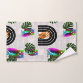 Whimsical Boho Owl & Tropical Monstera Leaf Bad Handdoek (Handdoek)