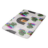 Whimsical Boho Owl & Tropical Monstera Leaf Badmat (Gekanteld)