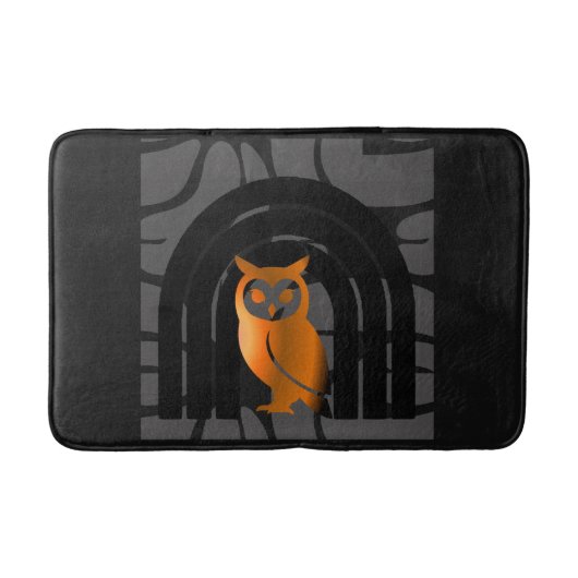 Whimsical Boho Owl & Tropical Monstera Leaf Badmat (Voorkant)