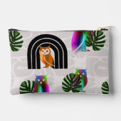 Whimsical Boho Owl & Tropical Monstera Leaf Etui (Achterkant)