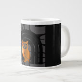 Whimsical Boho Owl & Tropical Monstera Leaf Grote Koffiekop (Voorkant rechts)