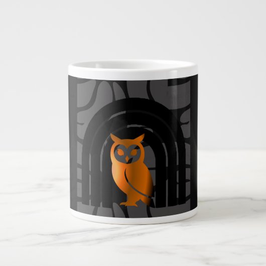 Whimsical Boho Owl & Tropical Monstera Leaf Grote Koffiekop (Voorkant)