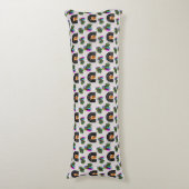 Whimsical Boho Owl & Tropical Monstera Leaf Lichaamskussen (Voorkant Verticaal)