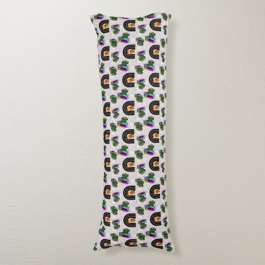 Whimsical Boho Owl & Tropical Monstera Leaf Lichaamskussen (Voorkant Verticaal)