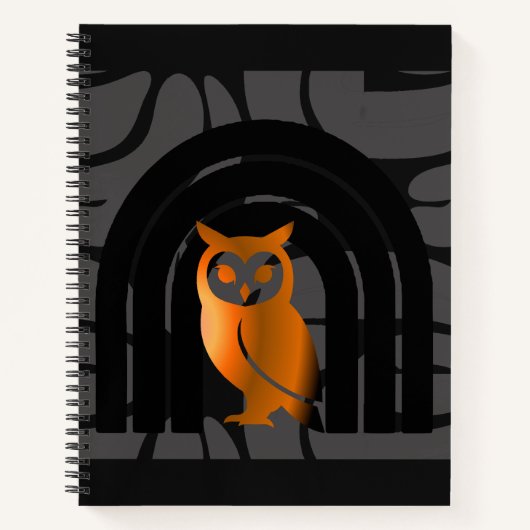 Whimsical Boho Owl & Tropical Monstera Leaf Notitieboek (Voorkant)