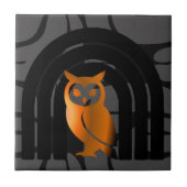 Whimsical Boho Owl & Tropical Monstera Leaf Tegeltje (Voorkant)