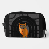 Whimsical Boho Owl & Tropical Monstera Leaf Toilettasje (Voorkant)