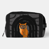 Whimsical Boho Owl & Tropical Monstera Leaf Toilettasje (Achterkant)
