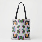 Whimsical Boho Owl & Tropical Monstera Leaf Tote Bag (Voorkant)