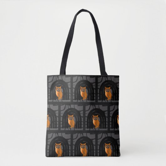 Whimsical Boho Owl & Tropical Monstera Leaf Tote Bag (Voorkant)