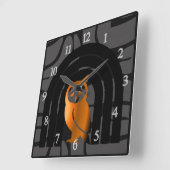 Whimsical Boho Owl & Tropical Monstera Leaf Vierkante Klok (Hoek)