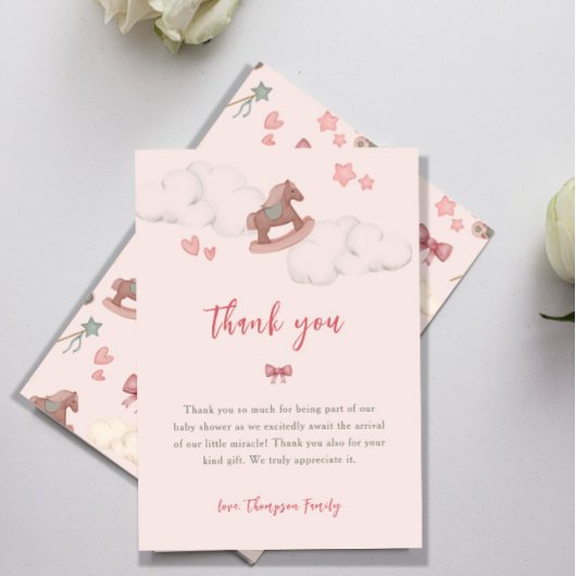 Whimsical Boho Paard Cloud Illustratie Bedankkaart