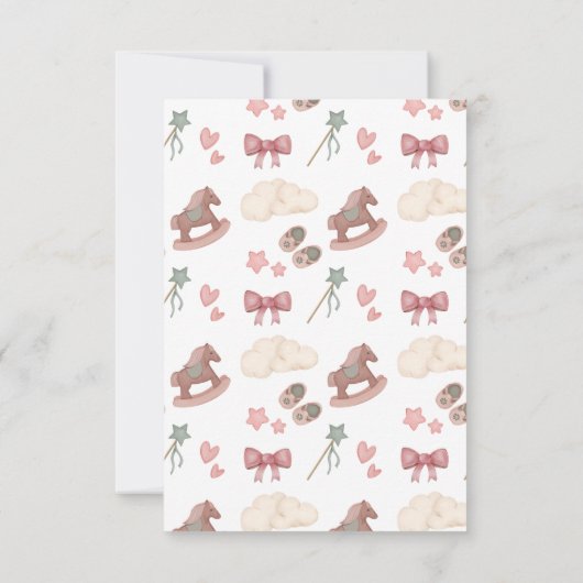 Whimsical Boho Paard Cloud Illustratie Bedankkaart (Achterkant)