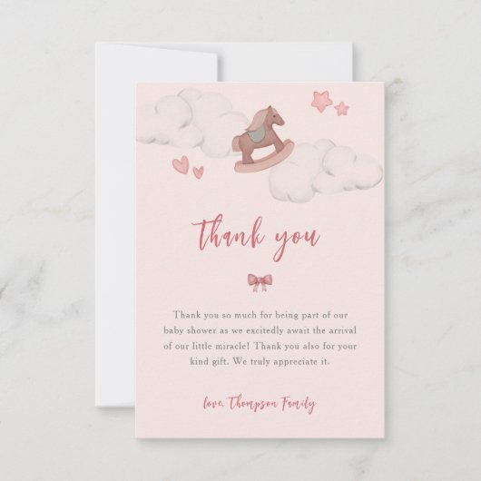 Whimsical Boho Paard Cloud Illustratie Bedankkaart (Voorkant)