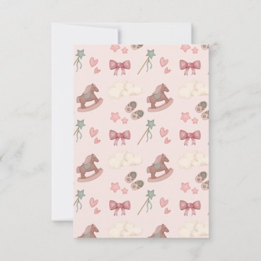 Whimsical Boho Paard Cloud Illustratie Bedankkaart (Achterkant)