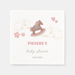 Whimsical Boho Paard Magische Wolk Illustratie Servet