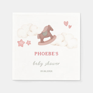 Whimsical Boho Paard Magische Wolk Illustratie Servet