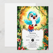 Whimsical Boho Parrot verjaardag Kaart (Voorkant / Achterkant)