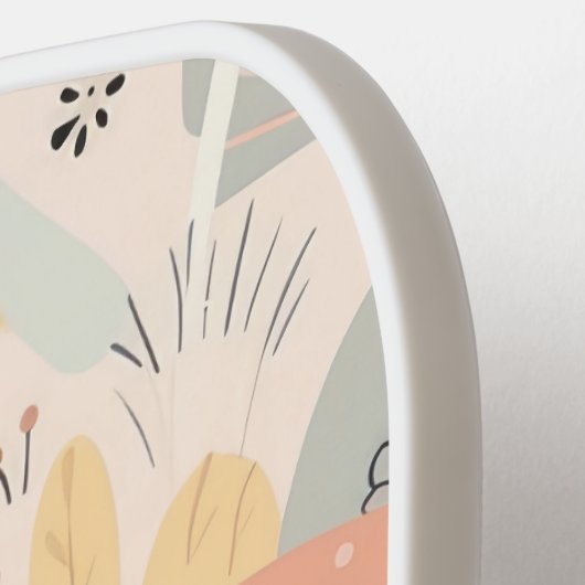 Whimsical Boho Pastel Gepersonaliseerde Abstracte Pickleball Paddle (Links Detail)