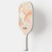 Whimsical Boho Pastel Gepersonaliseerde Abstracte Pickleball Paddle (Links)