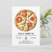 Whimsical Boho Pizza Verjaardag Kaart (Staand voorkant)