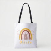Whimsical Boho Rainbow met een persoonlijke naam Tote Bag (Voorkant)